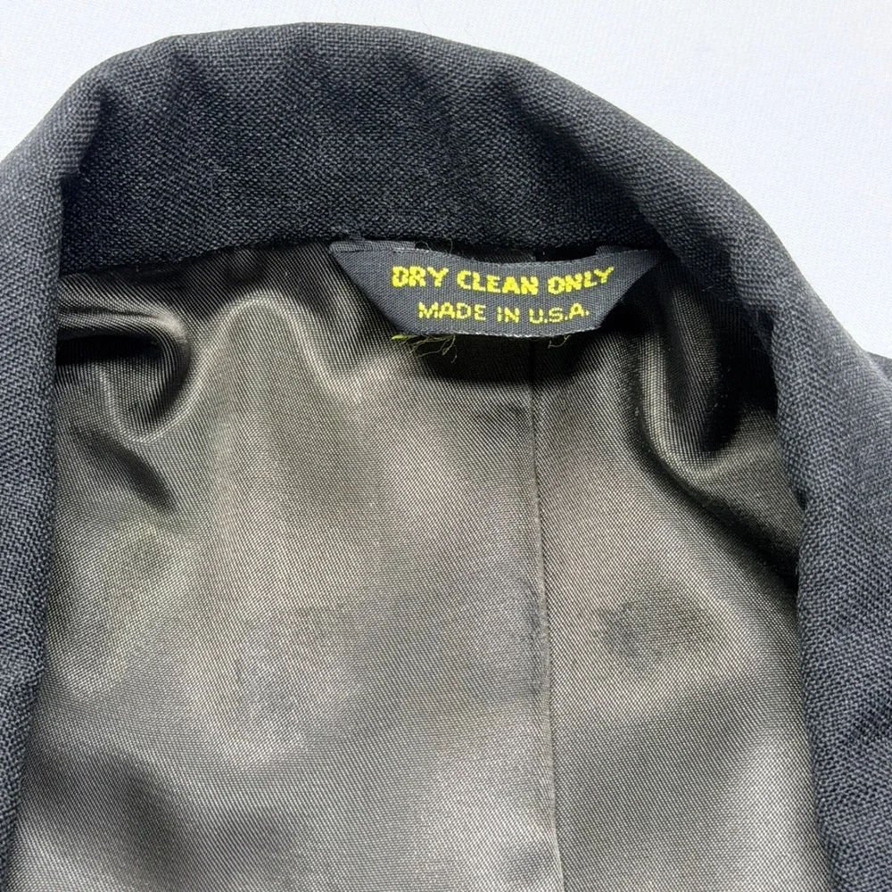 John Clarendon Mens 44R Blazer Charcoal Gray Two Button Sport Coat Made in USA